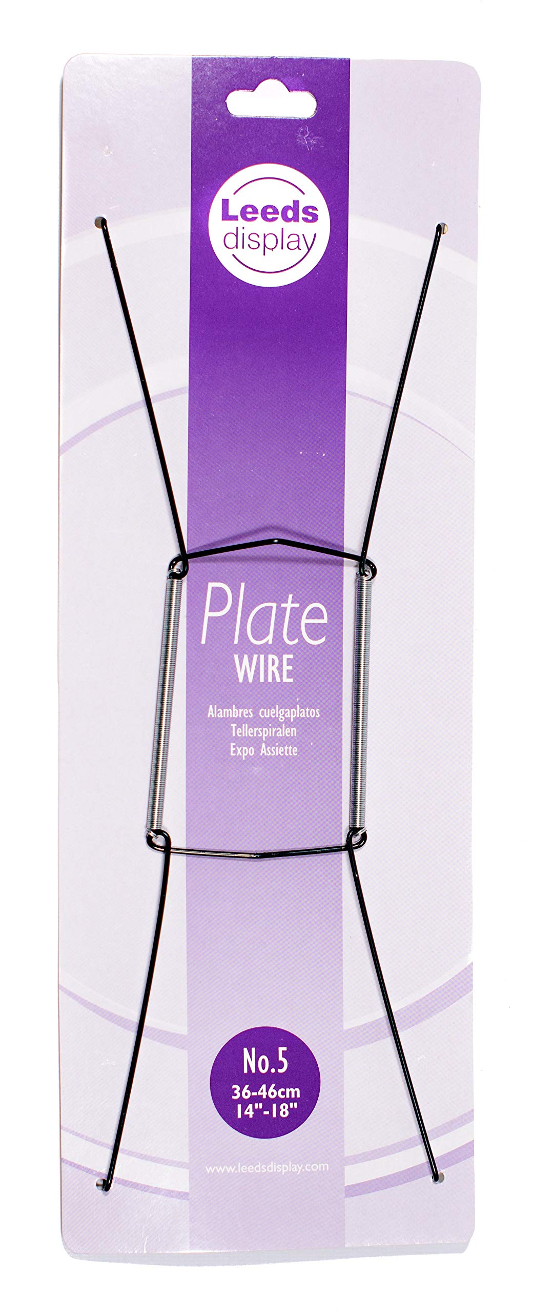 Leeds Display : PW50BKL : Wire Plate Hanger No.5 : Black : 36-46cm/ 14-18 Inch