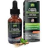 BIOACTIVE Liquid Ashwagandha Supplement Drops - Testosterone Booster For Men* - Adaptogen for Stress Support, Men’s Wellness - Organic, Vegetarian, Gluten Free, Non-GMO, 59 Servings (1 Oz, Unflavored)