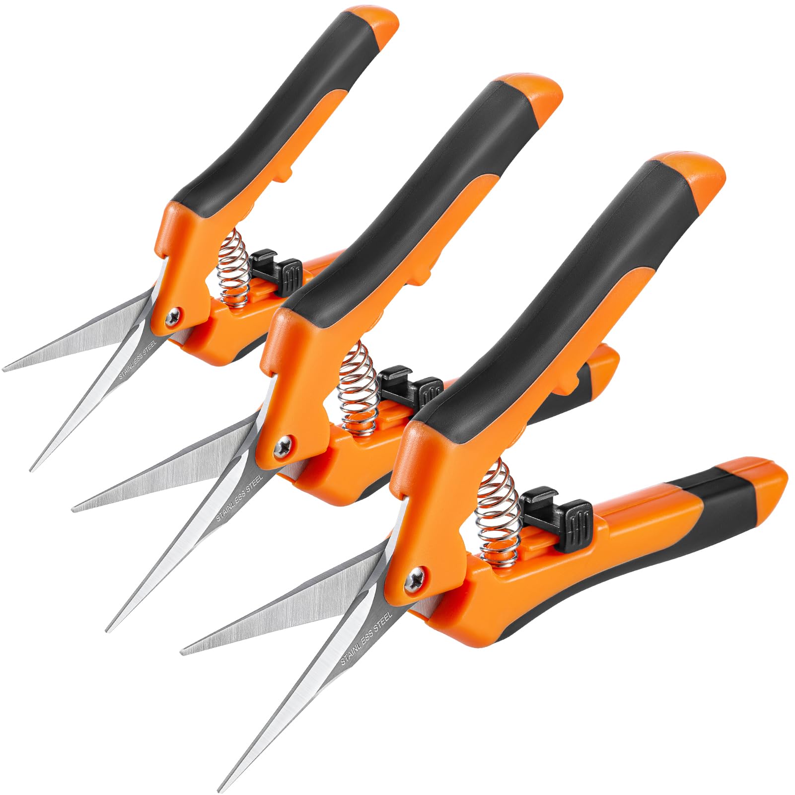 Photo 1 of GROWNEER 3 Packs 6.5 Inch Pruning Shears Gardening Hand Pruning Snips Gardening Scissors with Straight Stainless Steel Precision Blades