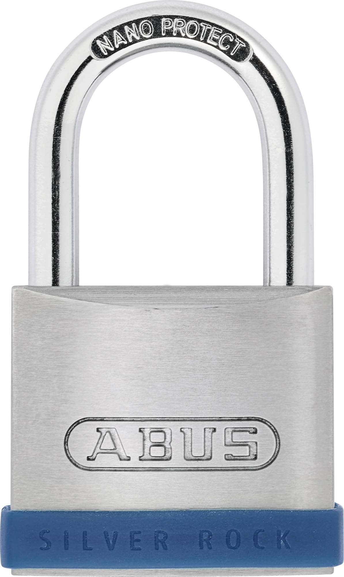 ABUS Silver Rock 5/50 Padlock Made of Solid zinc - with Silicone Protective Frame - Cellar Lock and Much More - ABUS Security Level 7 - Blue/Silver