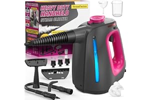 Heavy Duty Handheld Steam Cleaner for Cleaning with Lockable Steam Button&11pcs Accessories, Unlimited Water Addition for Con