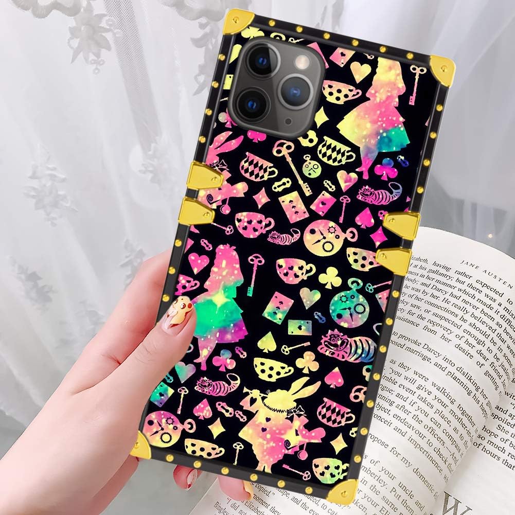 DISNEY COLLECTION iPhone 11 Pro Max Case for Women Girls Alice Pattern Design Glitter Luxury Slim Shockproof Bumper Protective Cover for iPhone 11 Pro Max 6.5 inch