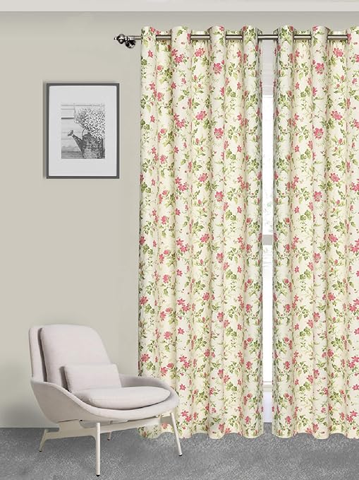 Buy Rosarahome Pack Of Single Eyelet Cotton Long Door Curtain