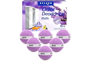 Xcleen Shoe Deodorizer Balls 6 Count Lavender, Air Freshener Odor Eliminator for Sneaker Drawer Locker and Gym Bags