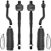 ASTARPRO - Front 6pc Tie Rods Kit for 14-20 Nissan Rogue 17-23 Qashqai | 17-22 Rogue Sport 4 Inner &amp;Outer Tie Rods 2 Boots 2014 2015 2016 2017 2018 2019 2020 2021 2022 2023 Replacement