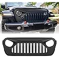Front Vader Grille Compatible with 2018-2024 Jeep Wrangler JL & 2020-2024 Gladiator JT, w/o TrailCam (Matte Black)