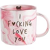 Hendson Girlfriend Anniversary, Birthday, Romantic Gift - I Love You - Cute Couple Gifts Ideas for Girlfriend, Wife, Fiance, Mom, Her, Couples - Pink Marble Mug, Ceramic 11.5oz Coffee Cup