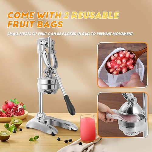 Moongiantgo Commercial Manual Juicer, Hand Press Citrus Juicer