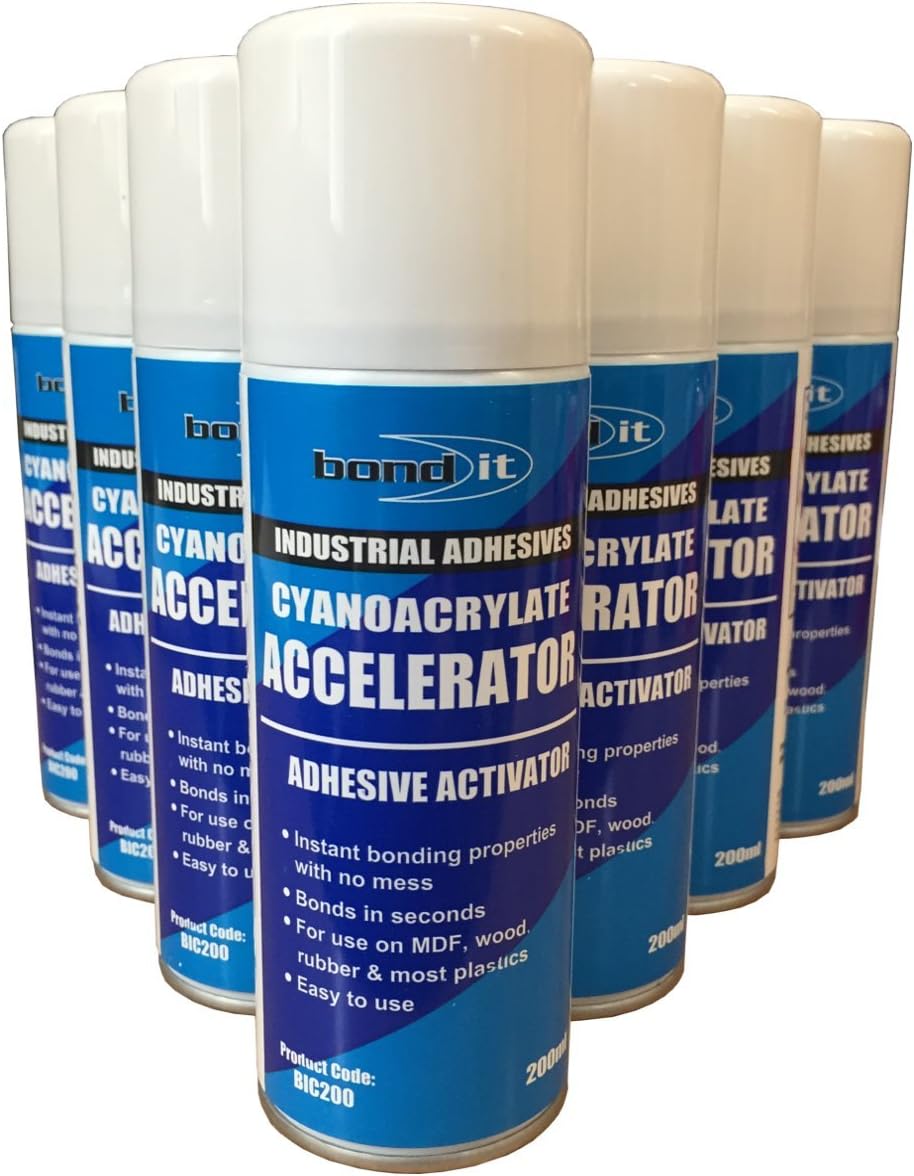 (Pack of 6) Bond It Cyanoacrylate Accelerator Adhesive Activator 200ml