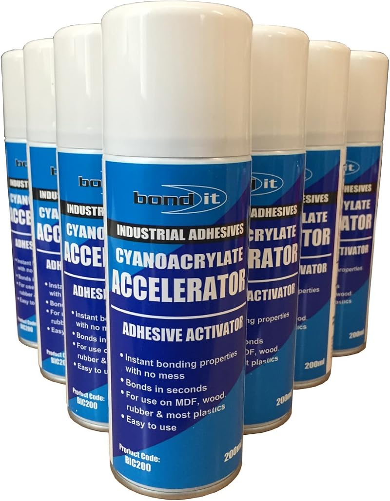 (Pack of 6) Bond It Cyanoacrylate Accelerator Adhesive Activator 200ml