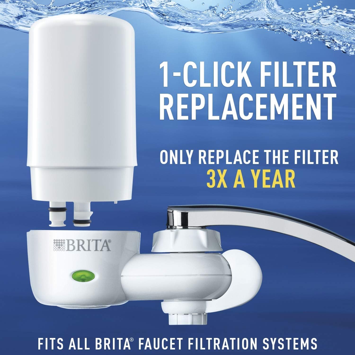 Brita Basic Mount Faucet Water Filter System, Chrome: Kitchen & Dining