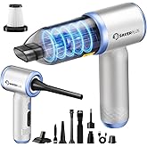 SakerPlus Mini Vacuum Cleaner, 3 in 1 Cordless Handheld Vacuum Cleaners, 18000Pa High Power Car Vacuum Cleaner with Brushless Motor,Adjustable Car Vaccum Portable Cordless for Cars,Desktop-Blue