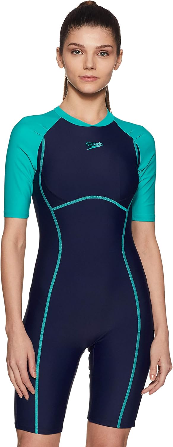 Speedo Female Swimwear Essential Spliced Kneesuit Amazon.in Sports