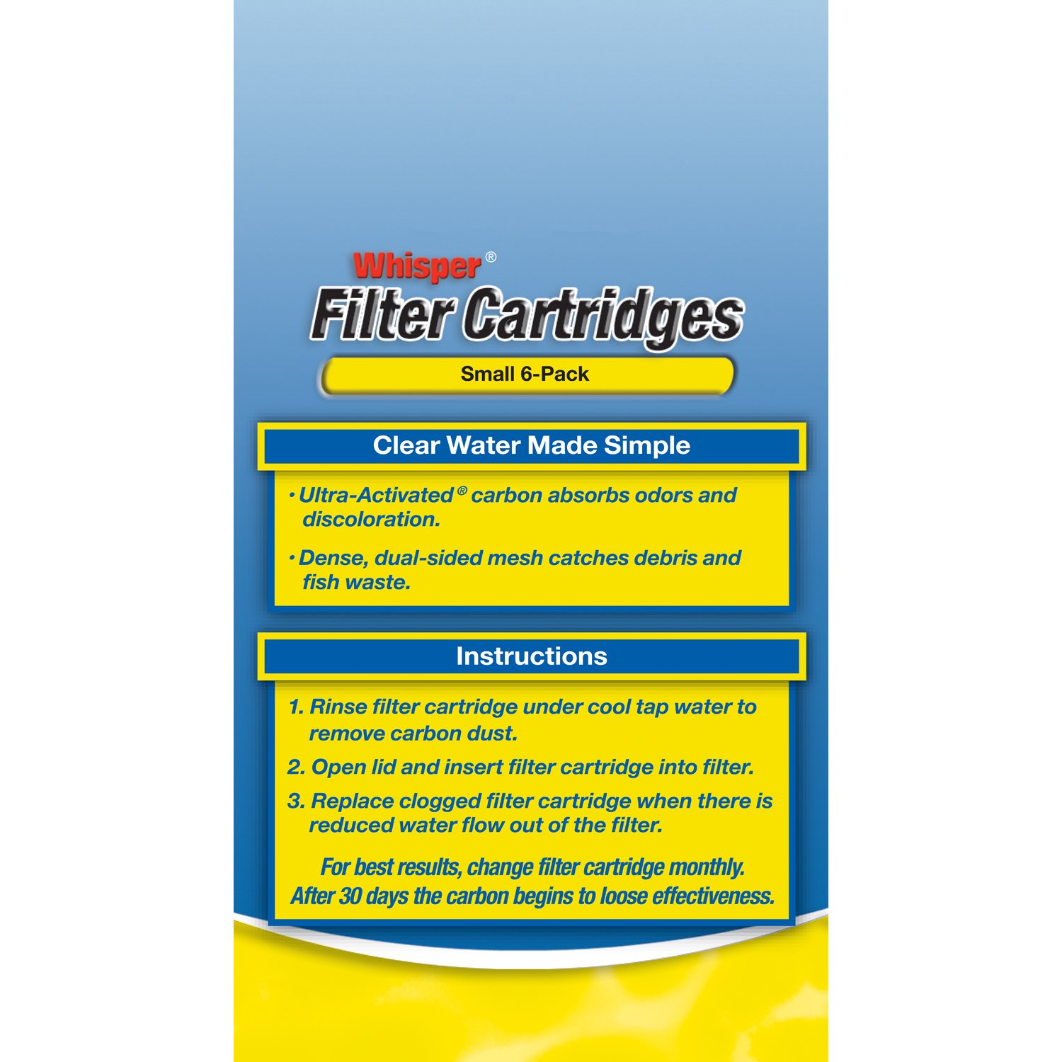 Tetra Whisper Replacement Carbon Filter Cartridges Small, 6 ct eBay