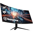 Westinghouse 24 Inch Curved Full HD Gaming Monitor, 165Hz, AMD FreeSync Support, Low Motion Blur, 1500R Curve, 1920 x 1080, for PC Games with Built in Speakers, DisplayPort, HDMI