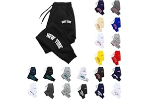 GENERIC Men's Cinch Bottoms Sweatpants City Letter Print Drawstring Jogger Trackpants with Pockets Outdoor Hiking Sportswear Trousers