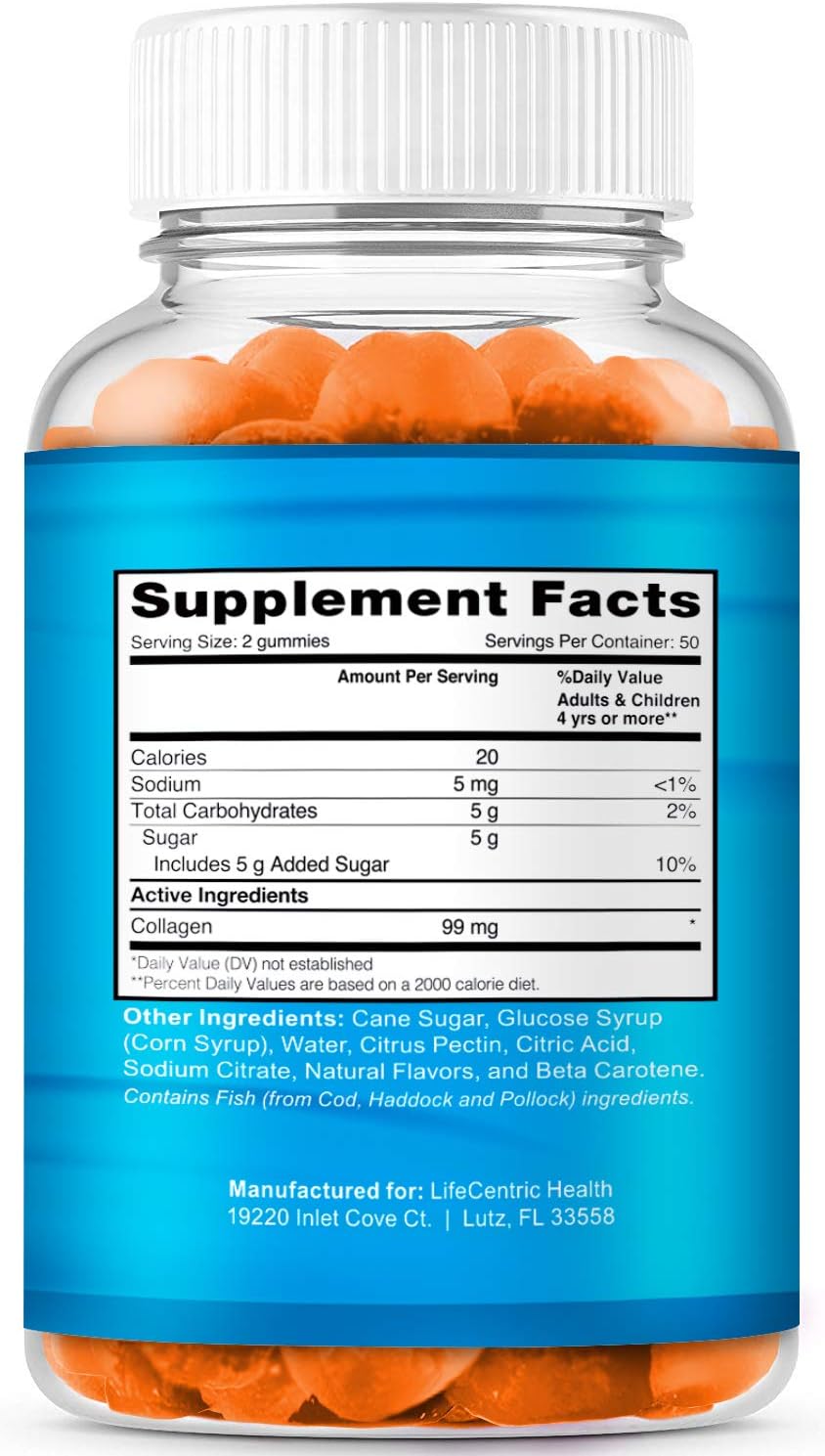 Collagen Gummies for Women & Men | Collagen Supplement for Joint Support Plus Strengthen Your Hair Skin & Nails | 100 Count Delicious Tropical Flavor Collagen Supplements for Women & Men: Health & Personal Care