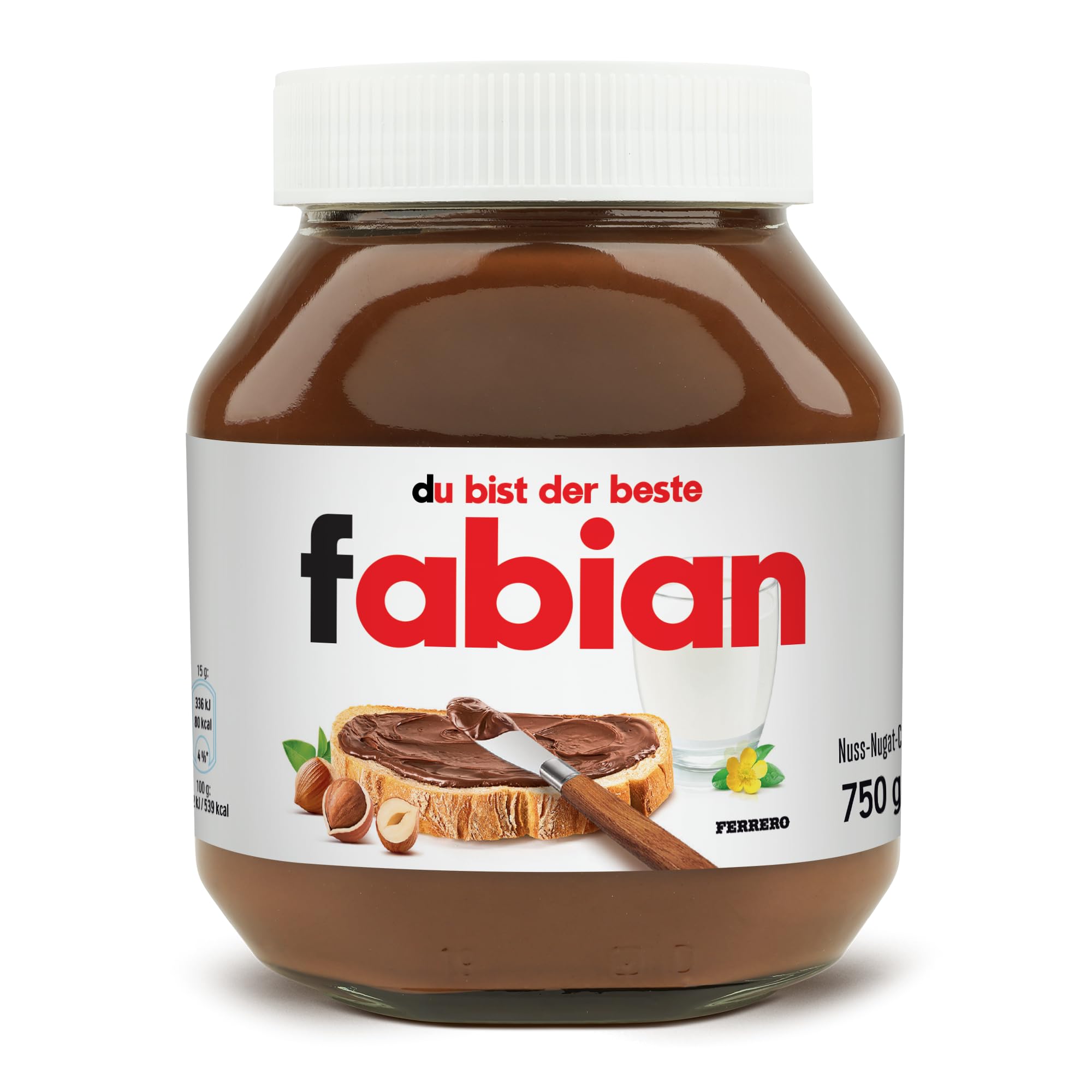 Personalisiertes Nutella-Glas mit Geschenkbox - das Highlight für den Frühstückstisch Geburtstagsgeschenk für Männer & Frauen (750 Gramm, personalisiertes Etikett) 4