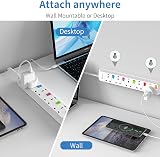 Mscien 5 Way UK Extension Lead with 1m Cable Independent Switch Surge Protection view 5