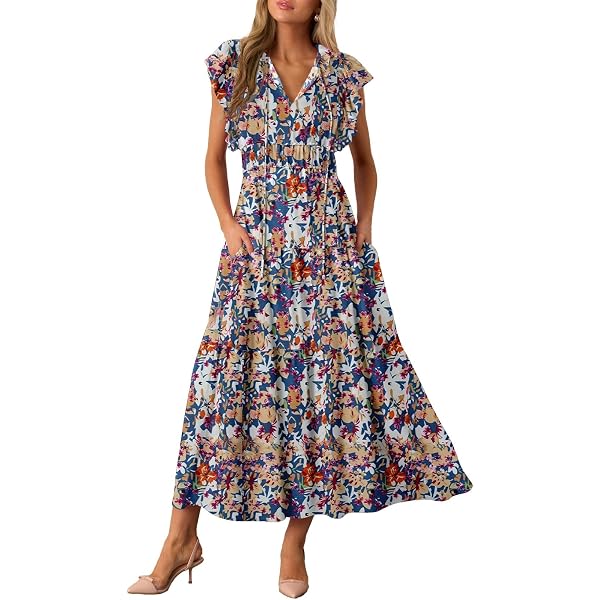 Julia Jordan Women's Mock Neck 3 Tier Printed Halter Maxi Dress, Blush  Multi, 8 at Amazon Women's Clothing store