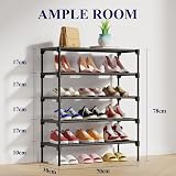 Kitsure Premium Non-Woven Shoe Rack Shelf 70x30x78 cm Black view 2