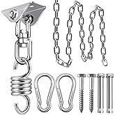 weiatas Hammock Chair Hanging Hardware Kit with Chain and Spring, Heavy Duty Porch Swing Hanger, 360 Swivel Ceiling Hooks for Punching Bag,Gym