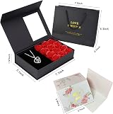 UAVAUI Eternal Flower Rose & I Love You Necklace for Mum, Wife, Girlfriend view 7
