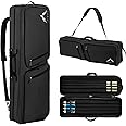 UNIHIMAL 4x4 Pool Cue Case, Soft Padded Pool Stick Case with Adjustable Shoulder Straps, Includes 2 Large Accessories Pockets