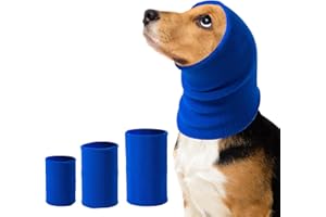 3 Pack Dog Calming Ear Cover for Small, Medium, Large Sizes, Soft & Stretchy Pet Anxiety Relief Hoodie Dog Cat Ear Muffs Nois