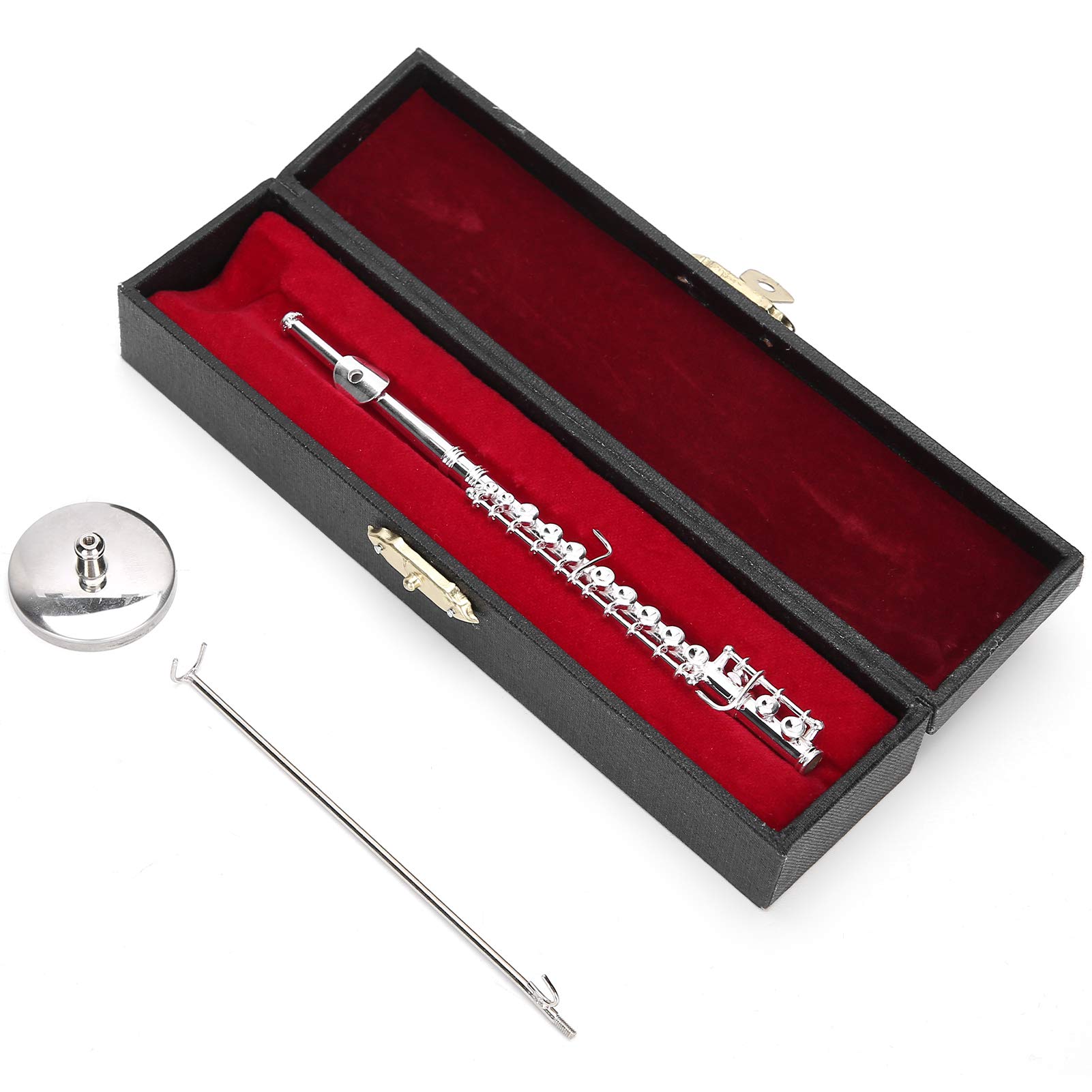 Copper Miniature Flute with Stand and Case - Music Instrument Model Accessory Gift for Lovers