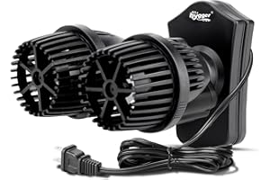hygger 2100GPH Double Head Aquarium Wave Maker, Quiet 5W Aquarium Circulation Pump, with Strong Magnetic Suction Base, 360°Adjustable Power Head, for 40~110 Gal Tank