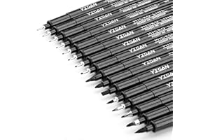 YISAN Black Drawing Art Pens,Micro Fineliner Manga Pens,Calligraphy Pens for Sketching Technical Drawing,16 set 70351
