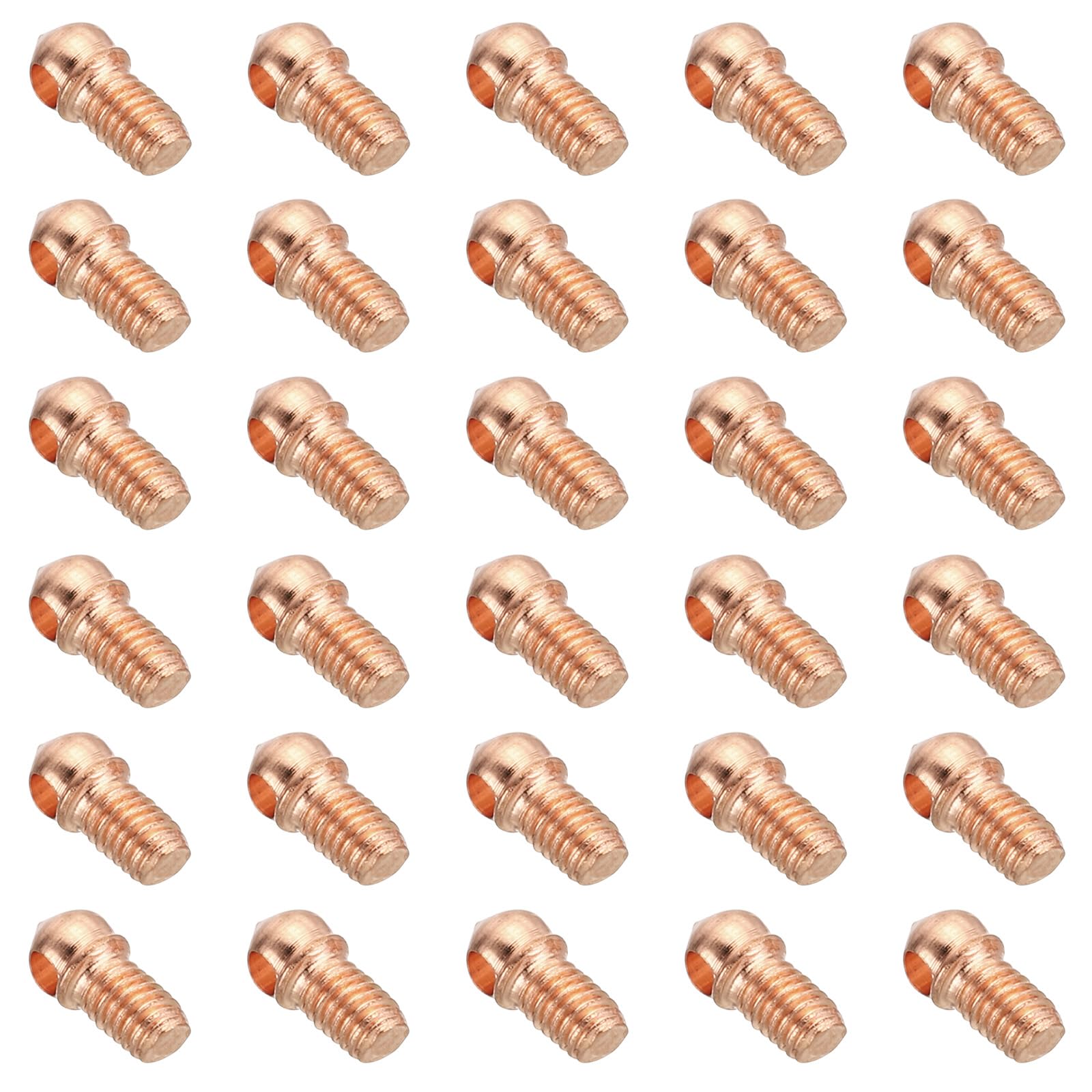 PATIKIL M3x0.5 Eye Bolts, 30 Pack Screw Hook Loop Ring Decorative Light Fixture for Candle Pendant Lamp Chandelier DIY Project, Rose Gold