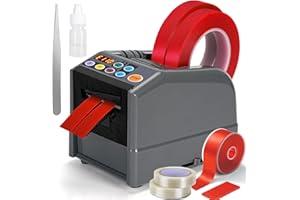 ALIESTFDNO Ribbon Cutting Machine (Upgraded Version), Automatic Tape Dispenser, Electric Tape Cutter with Adjustable Length, Ideal for Shipping, Schools, Restaurants, Businesses, & Home Use