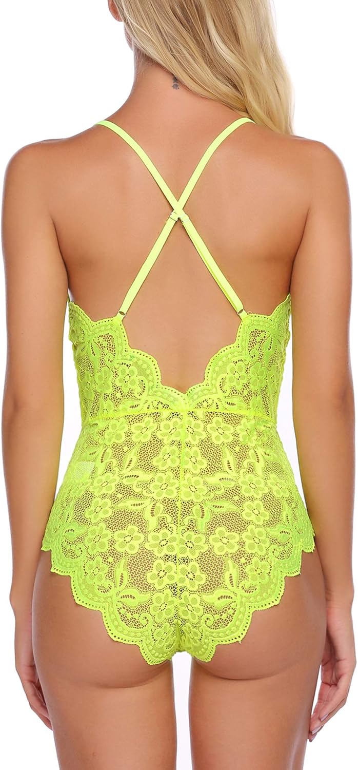 Avidlove Women Teddy Lingerie One Piece Babydoll Mini Bodysuit: Clothing