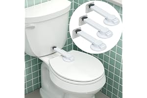 WAPPA BABY Baby Toilet Lock (3 Pack) Ideal Baby Proof Toilet Lid Lock with Arm – No Tools Needed Easy Installation with 3M Adhesive – Top Safety Toilet Seat Lock – Fits Most Toilets – White