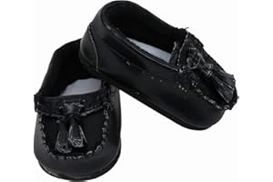 American Fashion World Black Loafers for 18-Inch Dolls | Premium Quality & Trendy Design | Dolls Shoes | Shoe Fashion for Dolls for Popular Brands