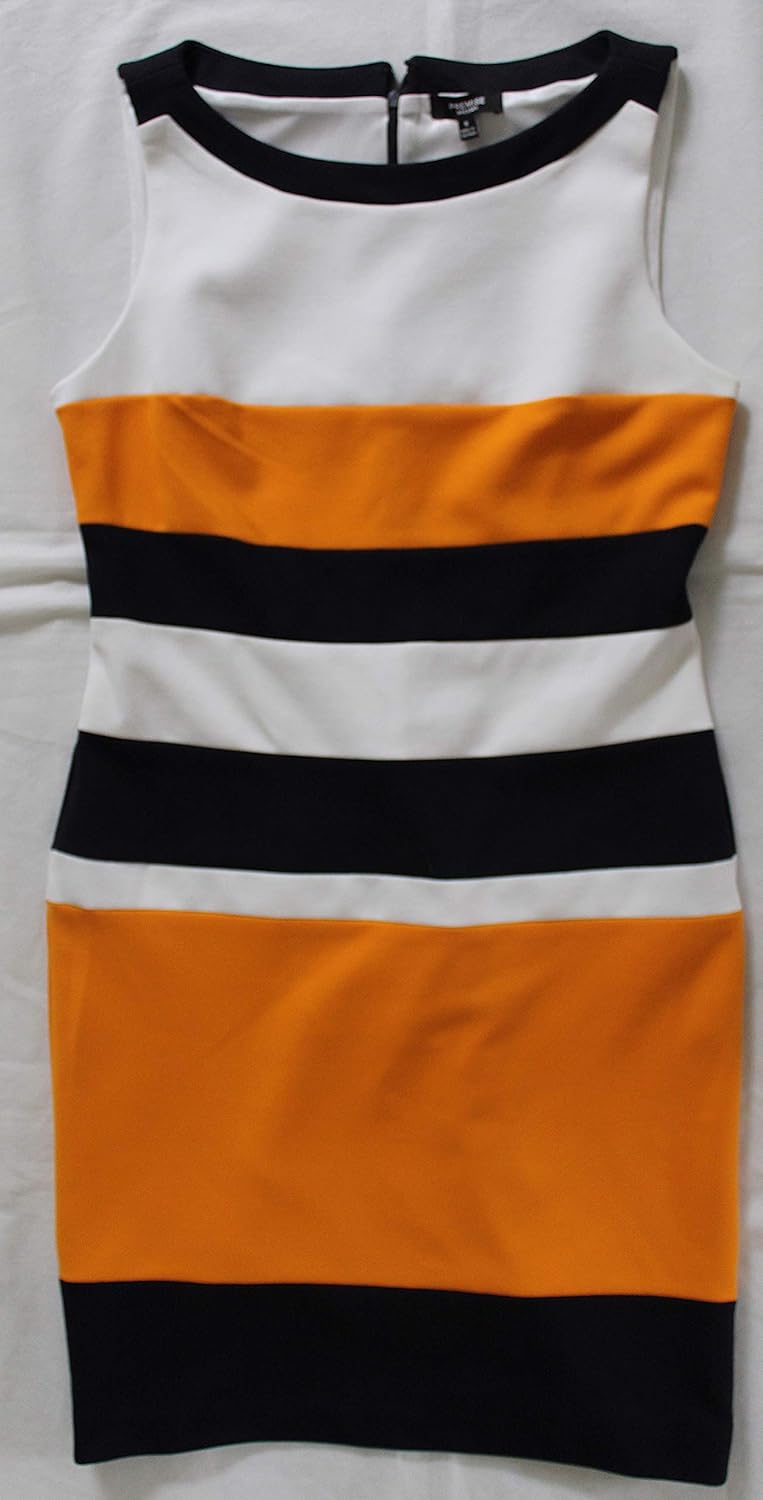 blue white striped dress