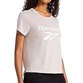 Reebok Womens Crewneck T-Shirt, Standard Fit, Lightweight Stretch Poly Soft Jersey Fab