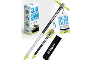 SAND SHARK SANDSHARKANCHOR.COM SandShark Supersport 3.0 Shallow Water Anchor - Great Jet Ski, PWC, Pontoon Boat Accessory - Adjusts 29"-48" w/Case