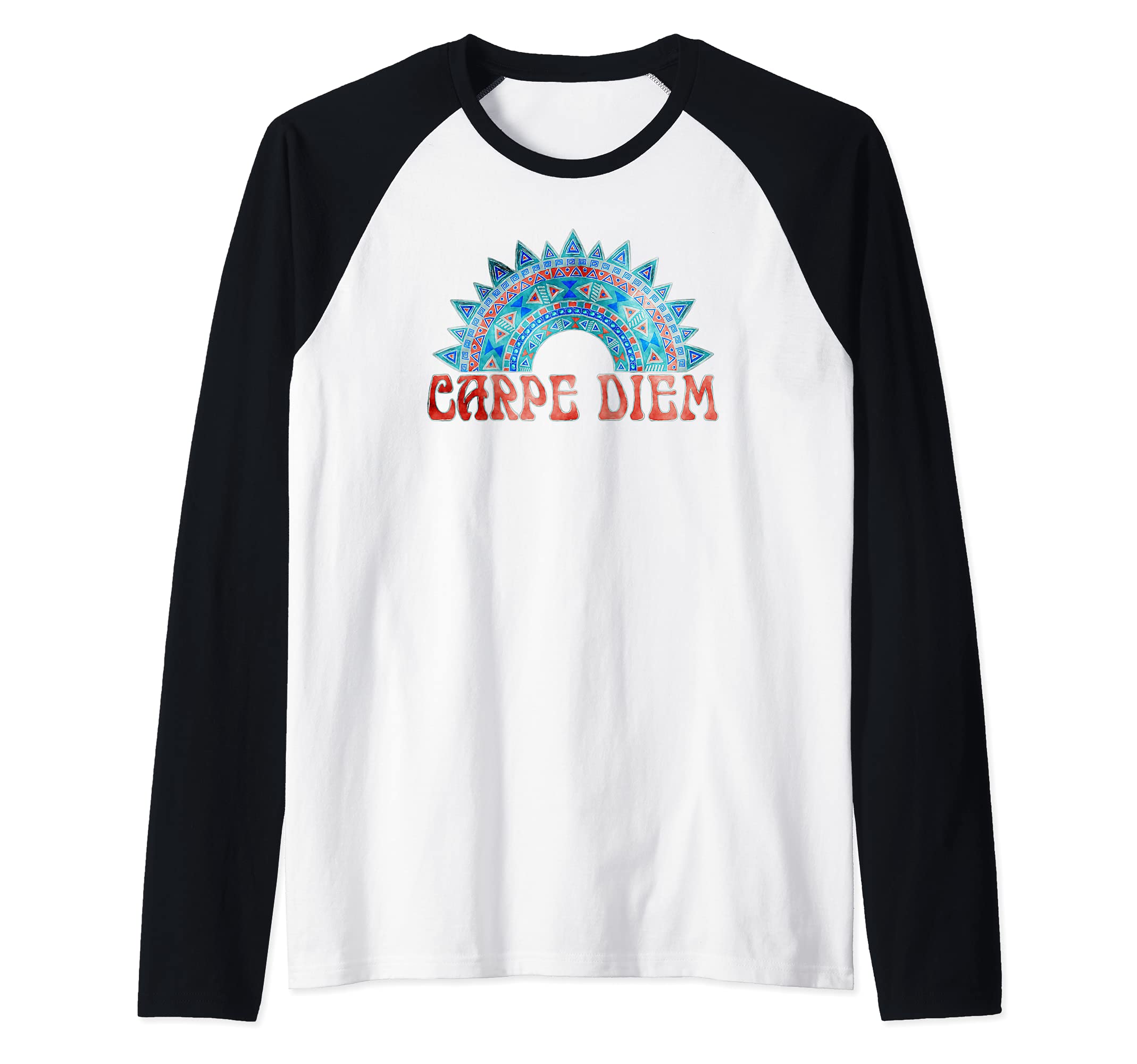 CARPE DIEM Latin - Indigenous Mandala 3 - Fan Fun Raglan Baseball Tee
