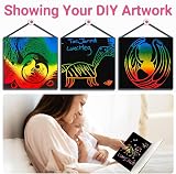 ZMLM Scratch Art for Kids 2 Pack Large Rainbow Notebooks with Stencils view 3