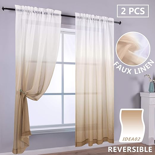 Amazon Com Simplicity Two Color Ombre Gold Brown White Window