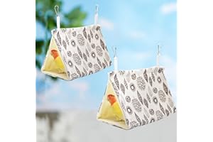 Dnoifne 2 Pack Hanging Winter Warm Bird Bed, Nest House, Hammock House - Plush Snuggle Hideaway Cave Bed Tent for Hamsters, Budgies, Parakeets, Cockatiels, Lovebirds, Parrots