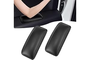 AMZAUTO 2 PCS Elbow Pads Arm Rest for Car, Soft Leather Memory Foam Arm Rest Pillow, Universal Car Center Console Cushion Pad