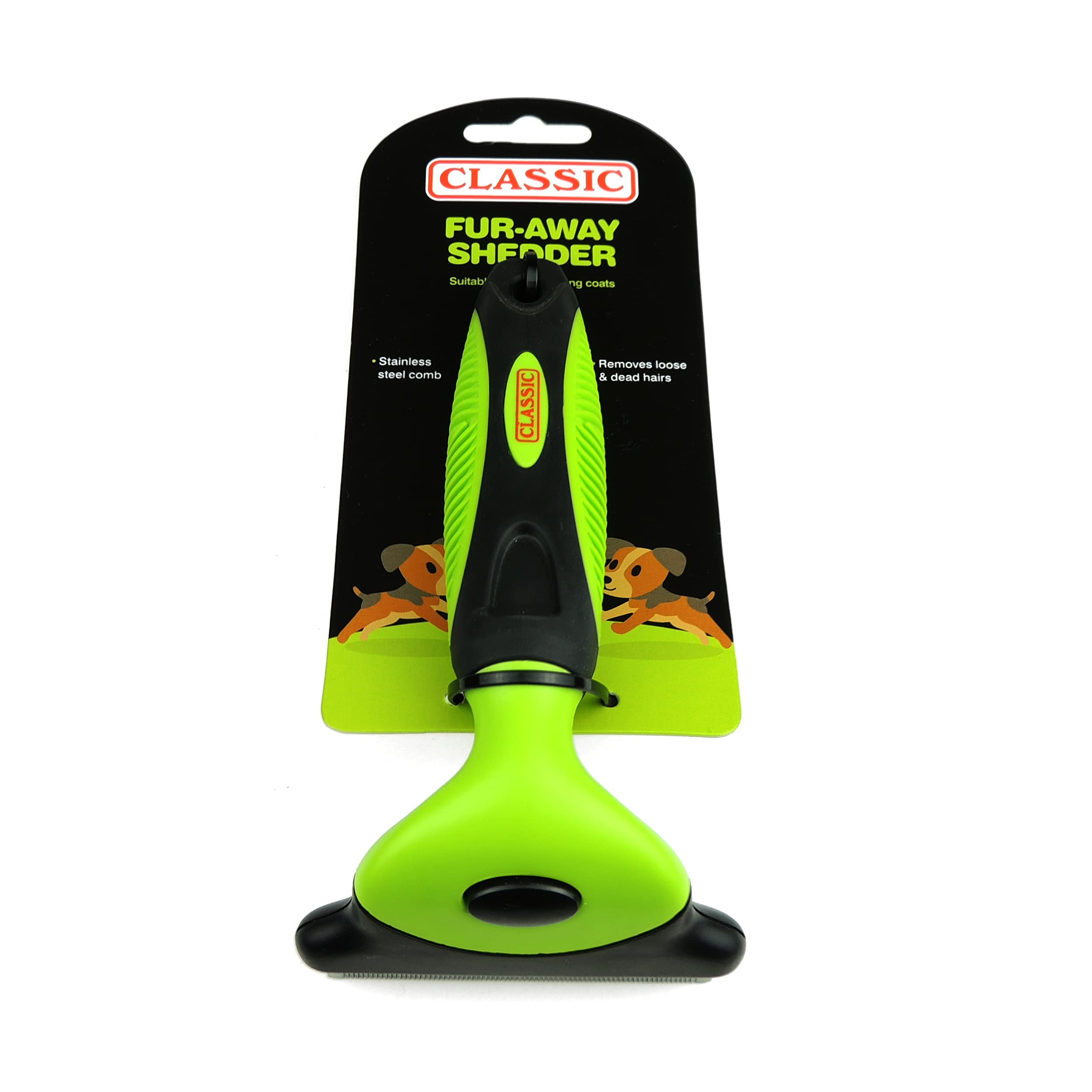 CLASSIC Pet Grooming De-Shedder for Dogs - Large, Green