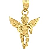 Jewels By Lux 10kt Yellow Gold Unisex Angel Religious Charm Pendant