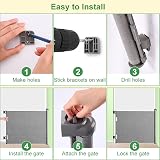 MYPIN Extra Wide Retractable Gate 140cm Indoor Outdoor Grey 86cm High view 7