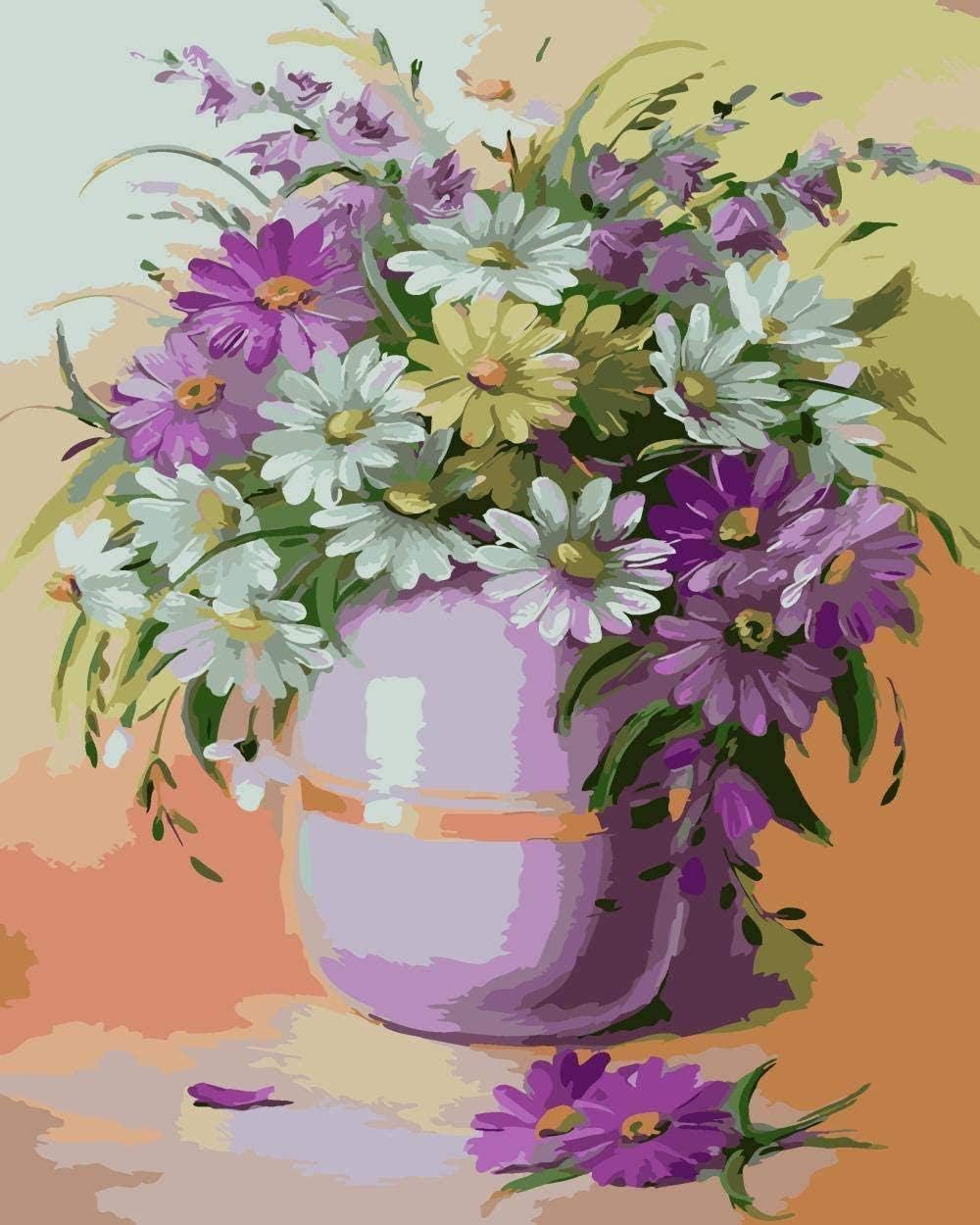 dxycfa Paint by Number Kits for Adults Kids Small daisies DIY Oil