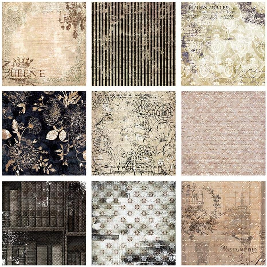 Eternitry 36 Sheets Scrapbook Background Paper Vintage Base Collection Folding Paper Pack Photo Album DIY Planner Kids Adults Scrapbooking Card 7"x 7" Inch (Random Style)